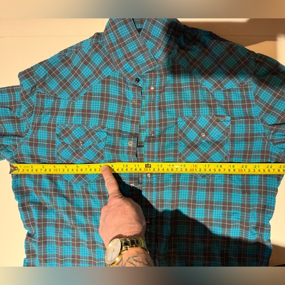 Diesel Western shirt, teal. Size XL / Large - Picture 4 of 5